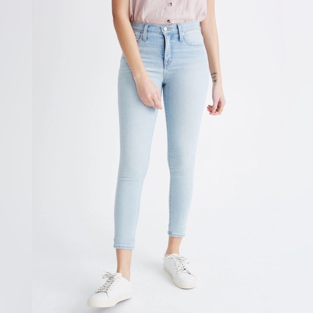 Madewell 9" Mid-Rise Skinny Crop Jeans in Coolmax Women’s Size 32 NWOT Lightwash - Picture 4 of 14